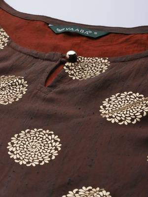 Maroon printed viscose rayon long-dresses 2