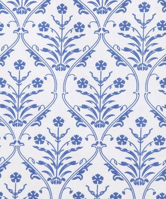 Rajsthan Decor Screen Print Cotton White and Blue Floral Long Door Curtain Single Pc (54x110 inch) 5