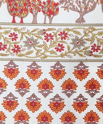 Rajsthan Decor Screen Print Cotton White and Orange Floral Long Door Curtain Single Pc (54x110 inch) 5