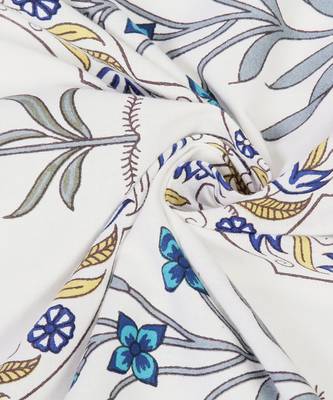 Rajsthan Decor Screen Print Cotton White Floral Window Curtain Set of 2 (54x62 Inch) 3