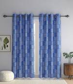 Rajsthan Decor Screen Print Cotton Floral Long Door Curtain Set of 2 (54x110 inch)