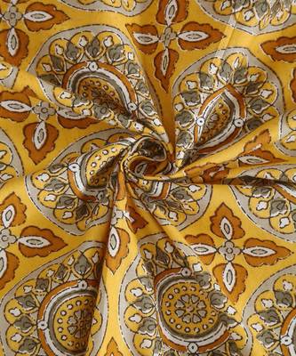 Rajsthan Decor Cotton Yellow Floral Set of 2 Window Curtain (54x62 Inch) 4