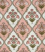 Rajsthan Decor Cotton Peach Floral Set of 2 Window Curtain (54x62 Inch)