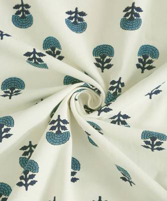 Rajsthan Decor Cotton Ivory Floral Set of 2 Door Curtain (54x85 Inch) 4