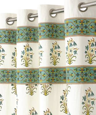 Rajasthan Decor Pure Cotton Floral Print Door Curtain 1 Pc 2