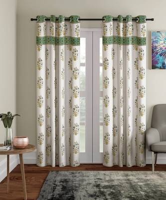 Rajasthan Decor Pure Cotton Floral Print Door Curtain 1 Pc 5