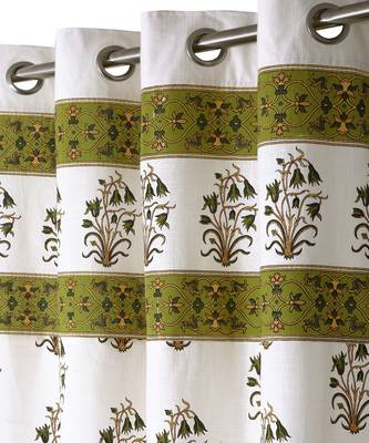 Rajasthan Decor Pure Cotton Floral Print Door Curtain 1 Pc 2