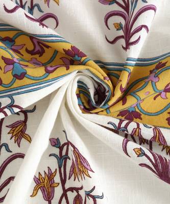 Rajasthan Decor Pure Cotton Floral Print Window Curtain  1 PC 4