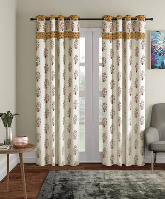Rajasthan Decor Pure Cotton Floral Print Long Door Curtain  1 Pc 5