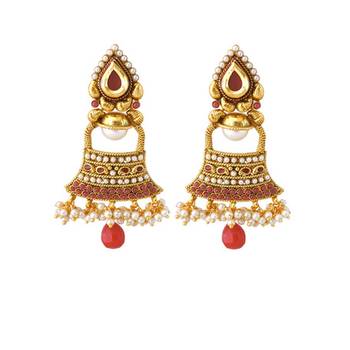 Sparkling Maroon Earrings 1