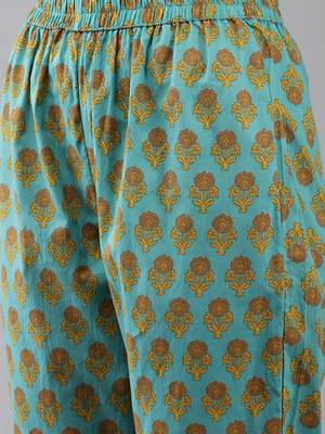 Green printed cotton ethnic-kurtis 5