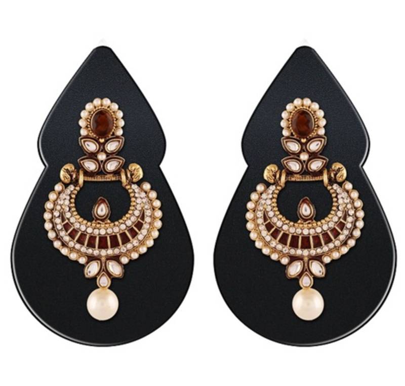 Touchstone Gold Plated Jewellery Earrings For Women - RICH LADY - 573983