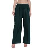 PAVONINE Bottle Color Straight Fit Rayon Fabric Palazzo