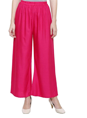 PAVONINE Rani Color Straight Fit Rayon Fabric Palazzo 1