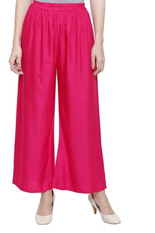 PAVONINE Rani Color Straight Fit Rayon Fabric Palazzo