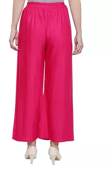PAVONINE Rani Color Straight Fit Rayon Fabric Palazzo
