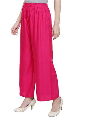 PAVONINE Rani Color Straight Fit Rayon Fabric Palazzo 3