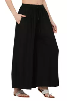 PAVONINE Black Color Rayon Fabric Jumbo pant