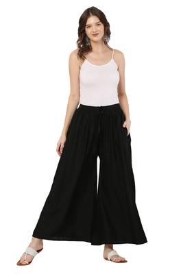 PAVONINE Black Color Rayon Fabric Jumbo pant 4