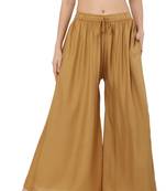 PAVONINE Beige Color Rayon Fabric Jumbo pant