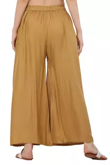 PAVONINE Beige Color Rayon Fabric Jumbo pant