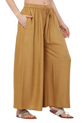 PAVONINE Beige Color Rayon Fabric Jumbo pant 5