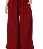 PAVONINE Maroon Color Rayon Fabric Jumbo pant