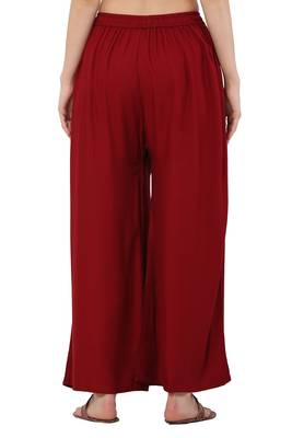 PAVONINE Maroon Color Rayon Fabric Jumbo pant 2