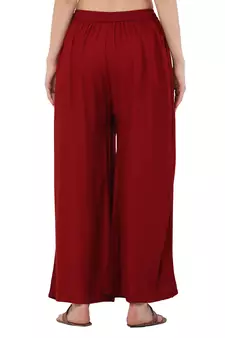 PAVONINE Maroon Color Rayon Fabric Jumbo pant