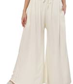 PAVONINE Off White Color Rayon Fabric Jumbo pant