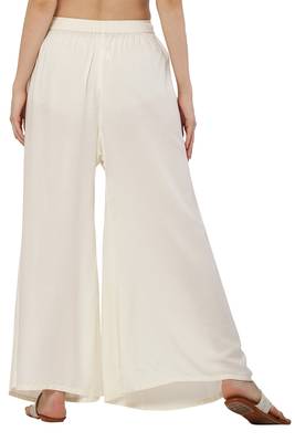 PAVONINE Off White Color Rayon Fabric Jumbo pant 2