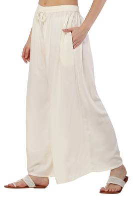 PAVONINE Off White Color Rayon Fabric Jumbo pant 5