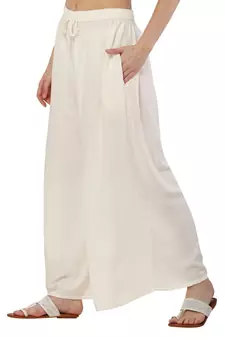 PAVONINE Off White Color Rayon Fabric Jumbo pant