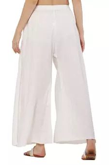 PAVONINE White Color Rayon Fabric Jumbo pant