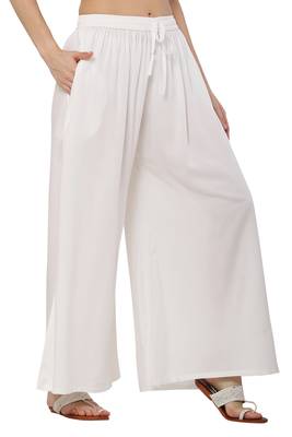 PAVONINE White Color Rayon Fabric Jumbo pant 3