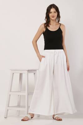 PAVONINE White Color Rayon Fabric Jumbo pant 4