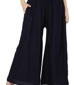 PAVONINE Navy Blue Color Rayon Fabric Jumbo pant