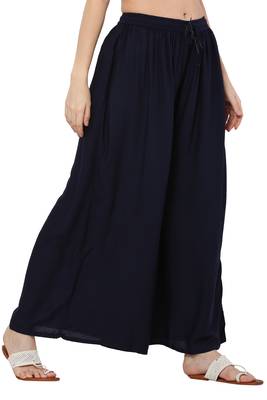 PAVONINE Navy Blue Color Rayon Fabric Jumbo pant 3