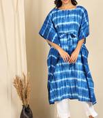 Blue printed cotton kurtas-and-kurtis