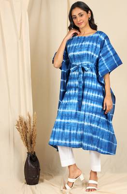 Blue printed cotton kurtas-and-kurtis 4