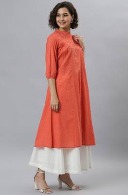 Janasya Orange embroidered cotton kurtas-and-kurtis 5