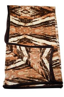 AJANTA HANDLOOM HOUSE Flannel Double Blanket, Lt Brown, Double 93*95 Inches