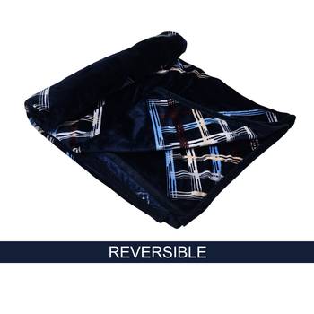 AJANTA HANDLOOM HOUSE Flannel Double Blanket, Navy, Double 93*95 Inches 2