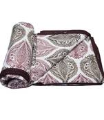 AJANTA HANDLOOM HOUSE 100% Cotton Reversible Double Dohar Brown | Comforter for AC, Size: Double (85*94 inches)