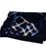 AJANTA HANDLOOM HOUSE Flannel Double Blanket, Navy, Double 93*95 Inches