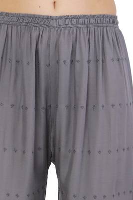 PAVONINE Grey Color Half Schiffli Chikankari Rayon Fabric pant 5
