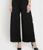 PAVONINE Black Color Full Chikankari Rayon Fabric pant