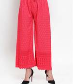 PAVONINE Gajri Color Full Chikankari Rayon Fabric pant