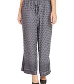 PAVONINE Grey Color Full Chikankari Rayon Fabric pant