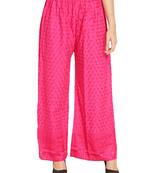 PAVONINE Rani Color Full Chikankari Rayon Fabric pant